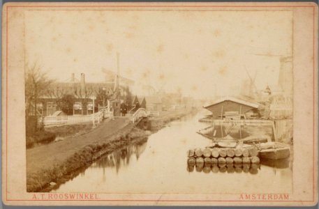 De voormalige Middenweg (Zaagmolenbuurt), verdwenen in 1897, ongeveer ter hoogte van de huidige Frederik Hendrikstraat, gezien in noordelijke richting-005 photo