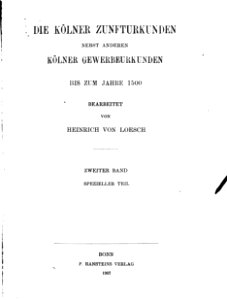 Die Kölner Zunfturkunden bis zum Jahre 1500 (Auszüge Kürschner) -20