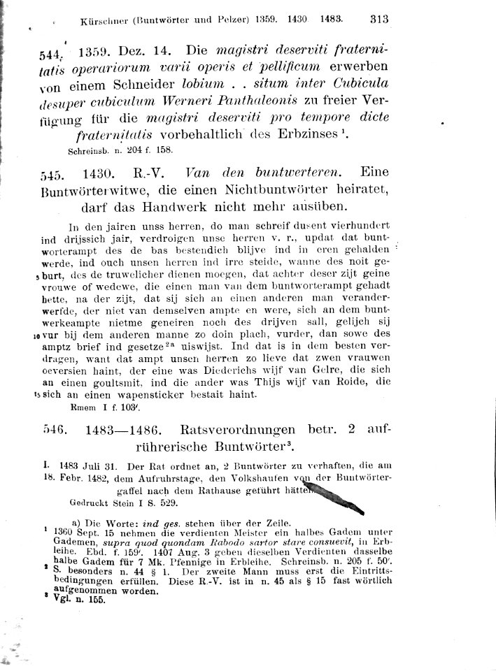 Die Kölner Zunfturkunden bis zum Jahre 1500 (Auszüge Kürschner) -28