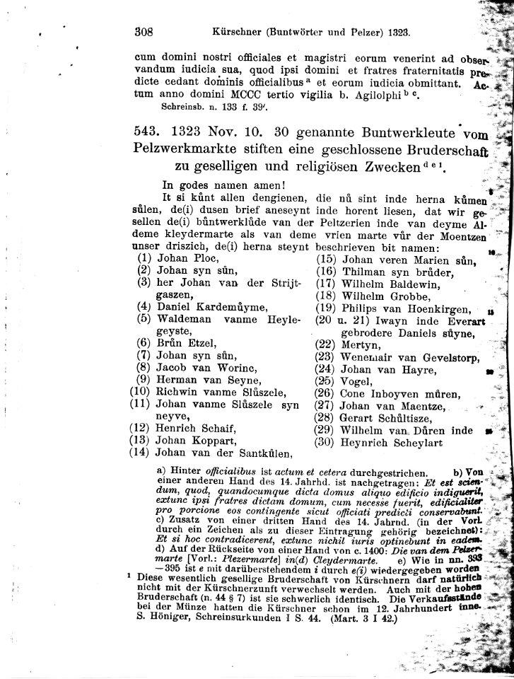 Die Kölner Zunfturkunden bis zum Jahre 1500 (Auszüge Kürschner) -23