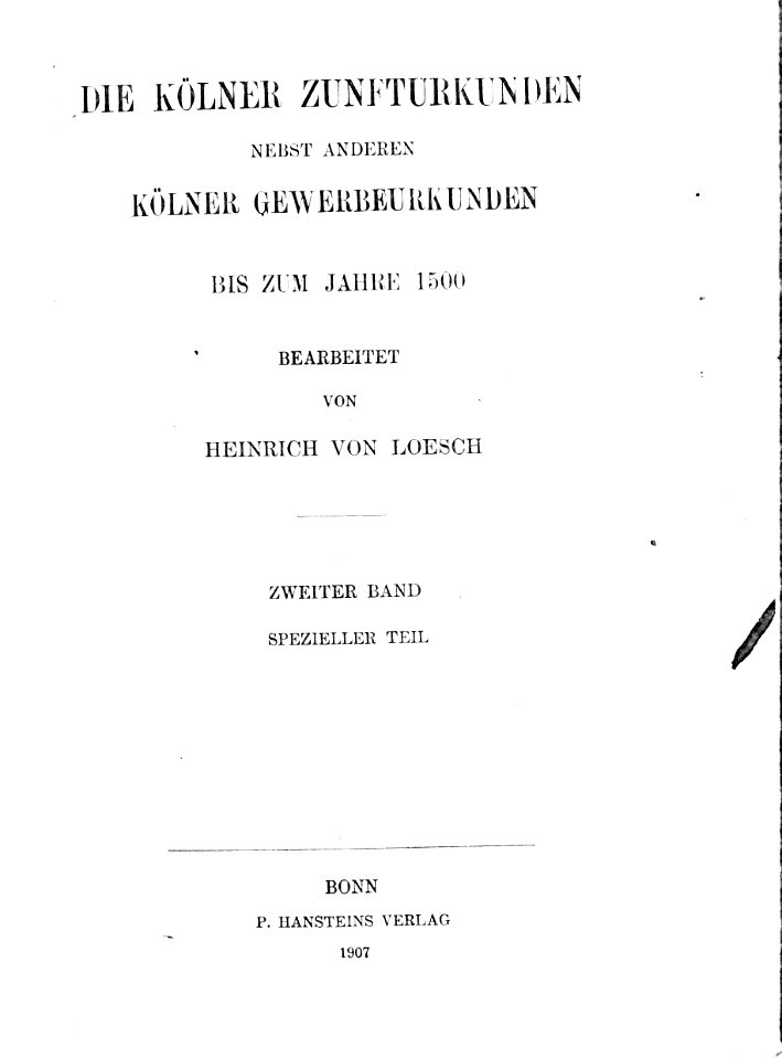 Die Kölner Zunfturkunden bis zum Jahre 1500 (Auszüge Kürschner) -31