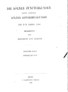 Die Kölner Zunfturkunden bis zum Jahre 1500 (Auszüge Kürschner) -31
