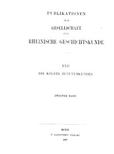 Die Kölner Zunfturkunden bis zum Jahre 1500 (Auszüge Kürschner) -30