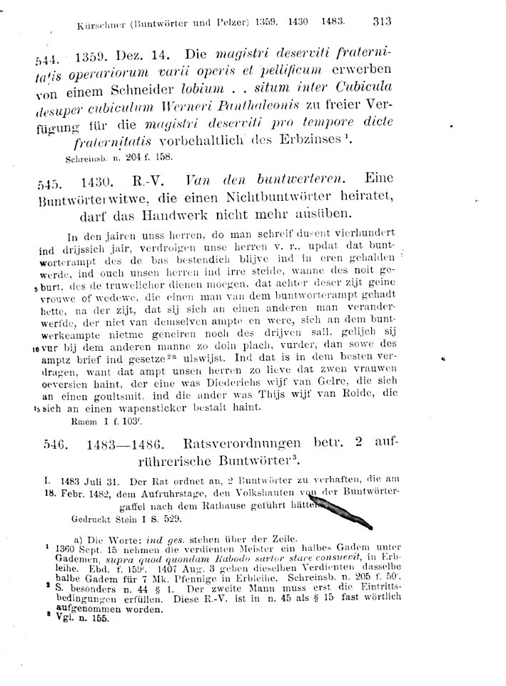 Die Kölner Zunfturkunden bis zum Jahre 1500 (Auszüge Kürschner) -38
