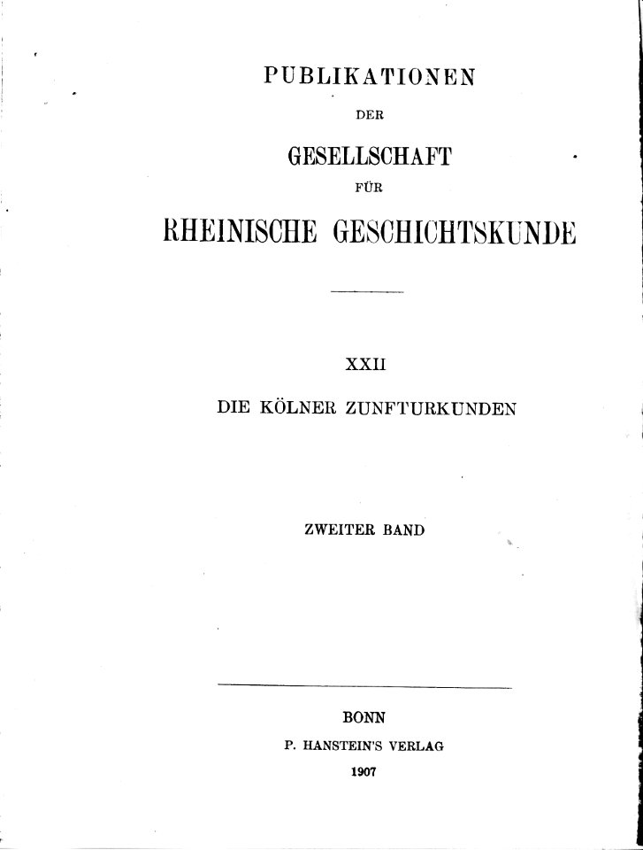 Die Kölner Zunfturkunden bis zum Jahre 1500 (Auszüge Kürschner) -21