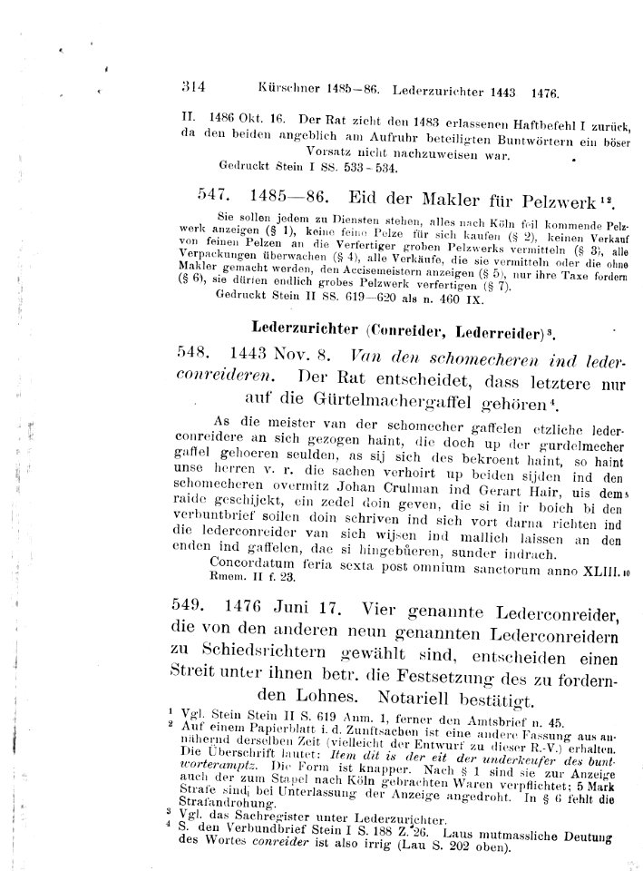 Die Kölner Zunfturkunden bis zum Jahre 1500 (Auszüge Kürschner) -29