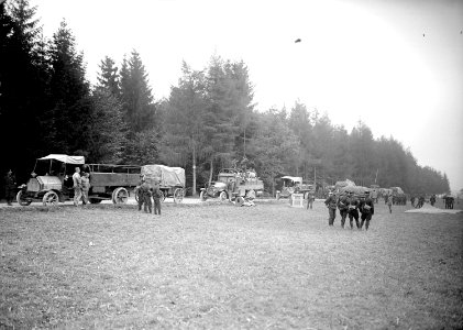 Die leeren Materialwagen der Ballon Pionier Kompanie - CH-BAR - 3240131