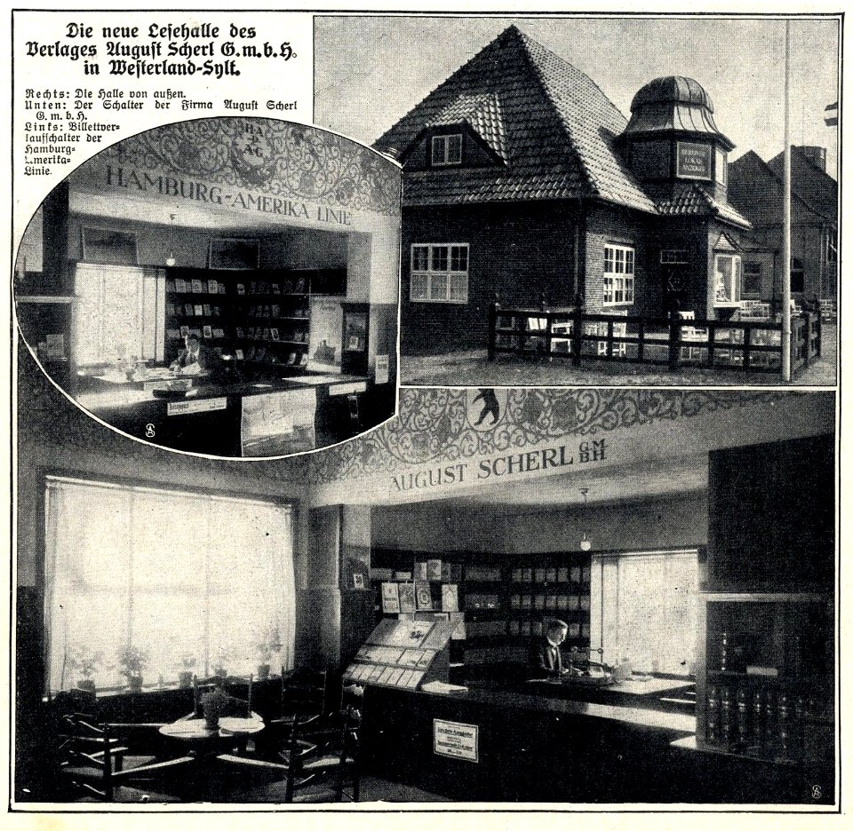 Die neue Lesehalle des August Scherl-Verlags in Westerland, Sylt, 1913