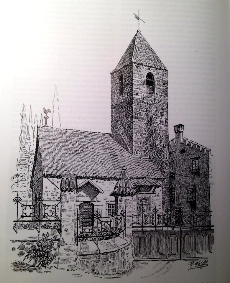 Die St.-Oswaldkirche bei Bozen um 1912