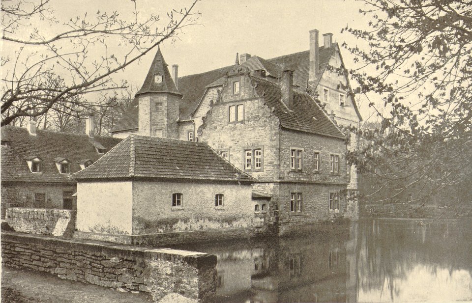 Die Weserrenaissance (Sonnen) - 103 - Gut Schweckhausen, Ansicht von der Zufahrt aus