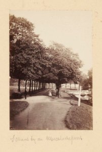 De Buitensingel bij de Leidsche Barrière (uitgave A. Jager no 174). Half-stereofoto