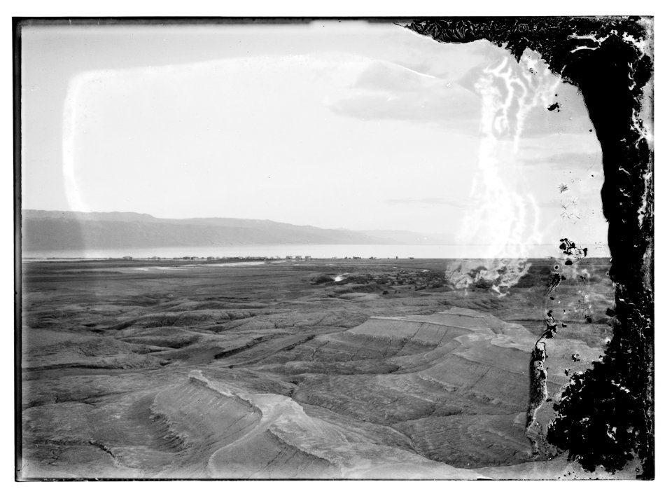 Dead Sea, Palestine Potash Works. Works and piles of salt LOC matpc.08916