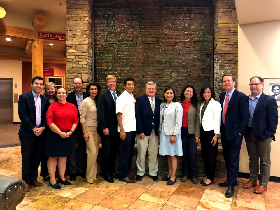 Deb Haaland and Steven Dillingham hosting working dinner. 01