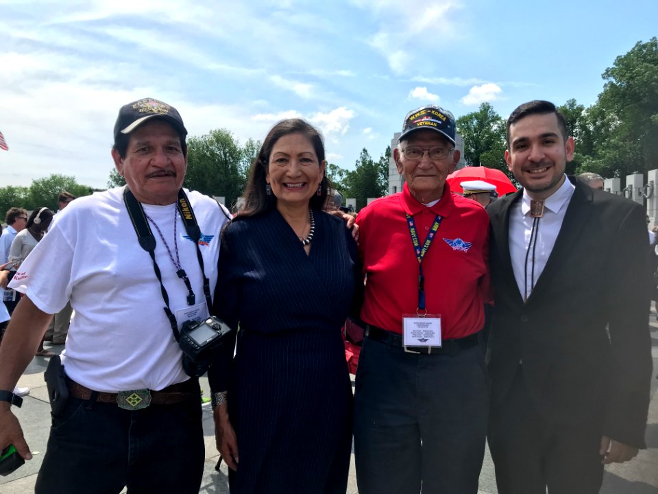 Deb Haaland at a 2019 New Mexico Honor Flight visit to the World War II Memorial. 02
