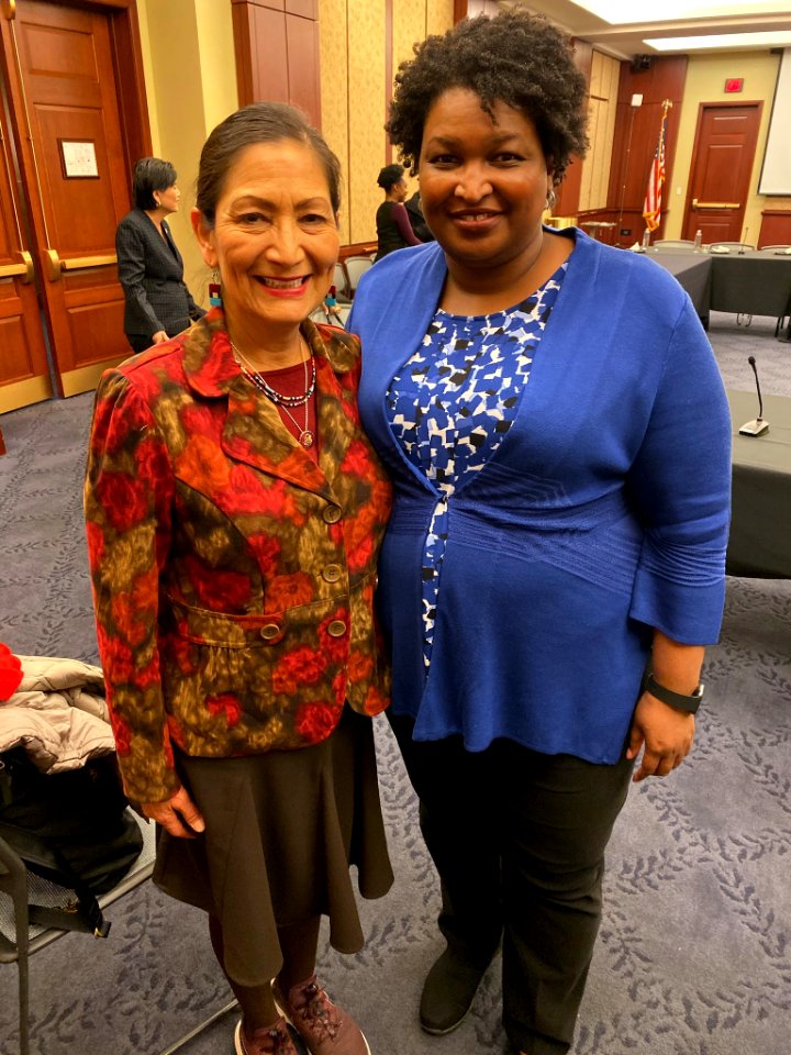 Deb Haaland and Stacey Abrams in 2019
