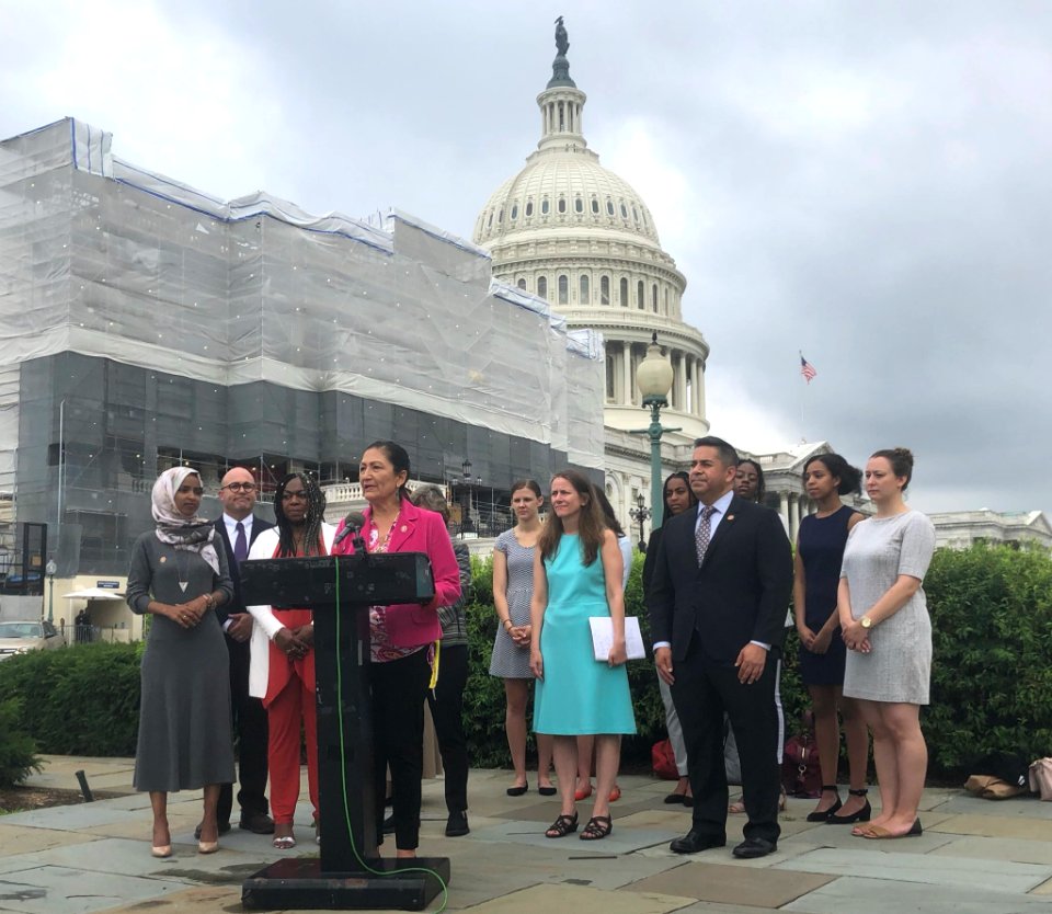 Deb Haaland speaks at No Shame at School Act press conference 01