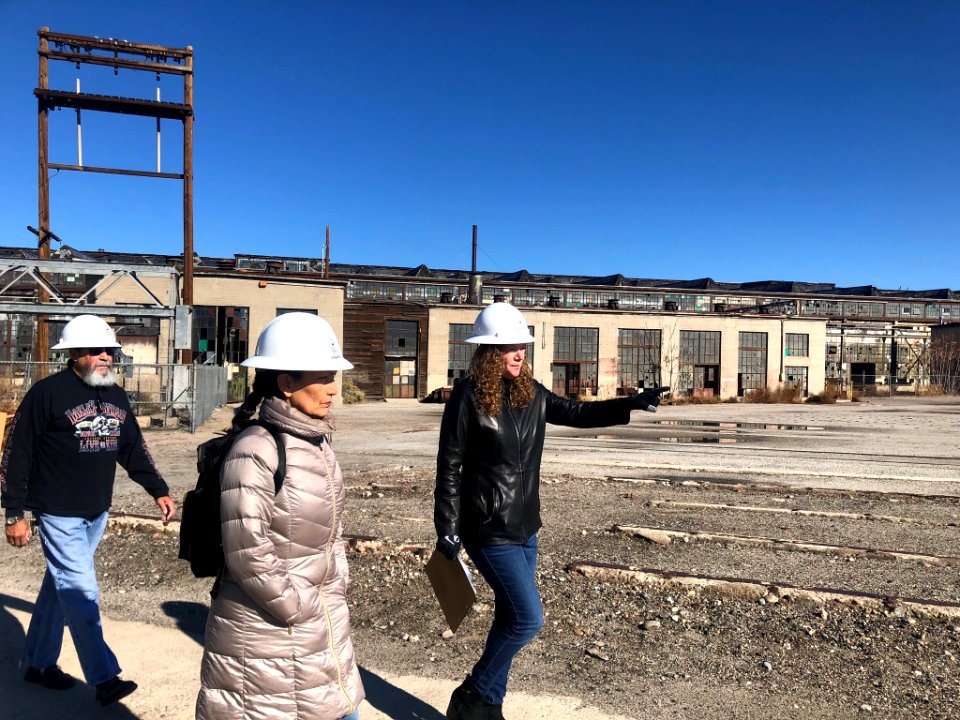 Deb Haaland tours the Santa Fe Railway Shops in 2019. 02