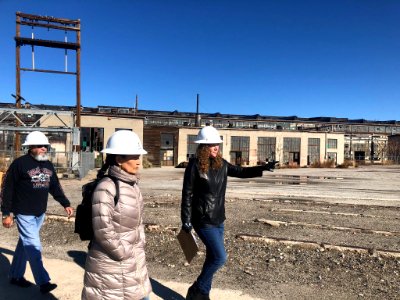 Deb Haaland tours the Santa Fe Railway Shops in 2019. 02