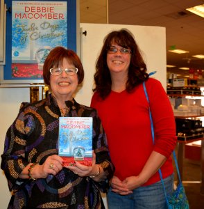 Debbie Macomber and Becky Velthuis 161203-N-SP496-002
