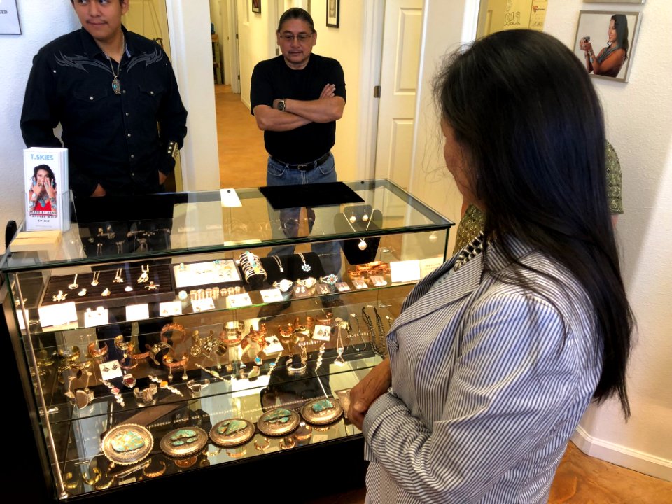 Deb Haaland attends T.Skies Gallery ribbon cutting, Albuquerque, New Mexico 02