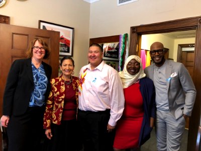 Deb Haaland with Karamo Brown and Family Equality in 2019