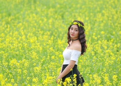Yellow girl asia photo