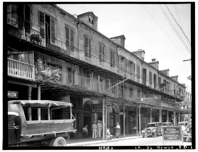 Decatur Street French Quarter 1936 Ursulines Row Houses Street Scene