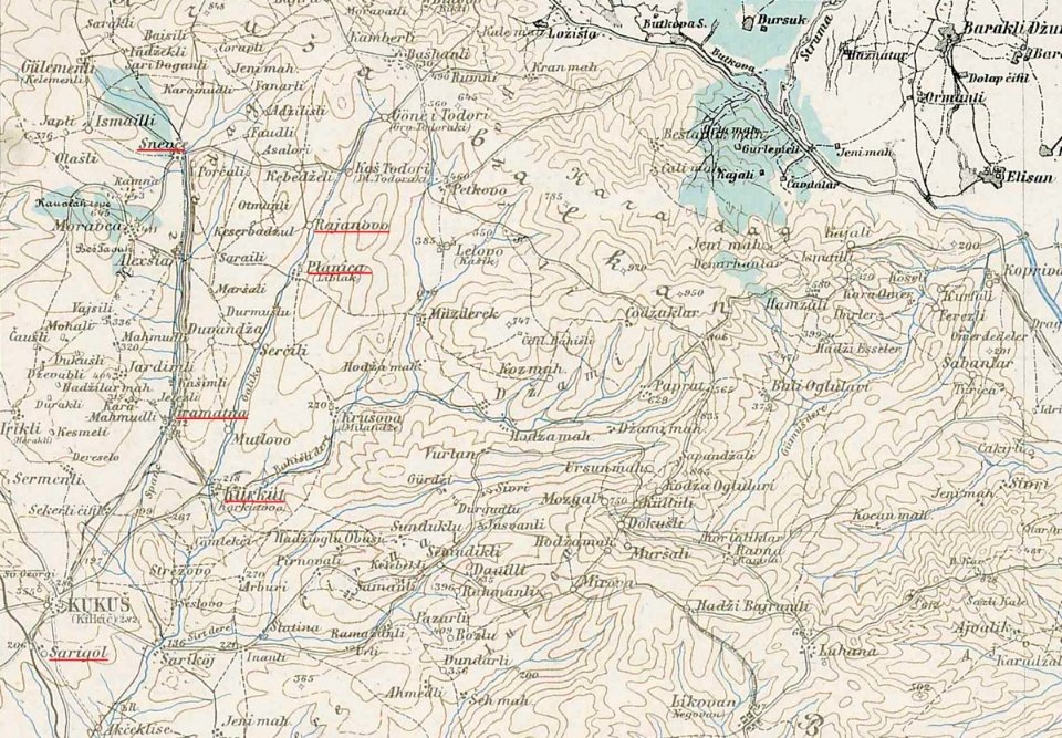 Decauville Railway Sarigol-Snevci; Map