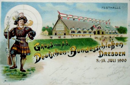 Decimotercero unión de competición de tiro salutación bella época Dresde
