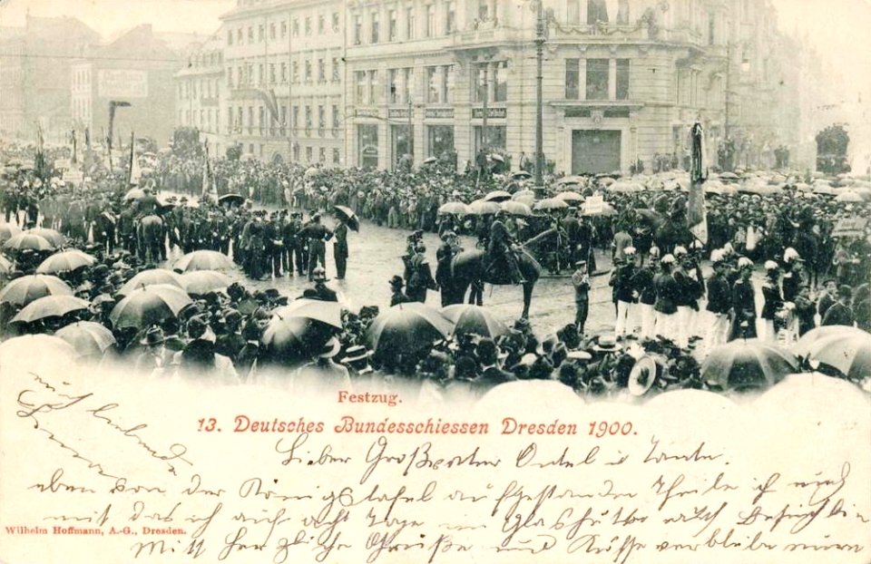 Decimotercero unión de competición de tiro desfile VI bella época Dresde