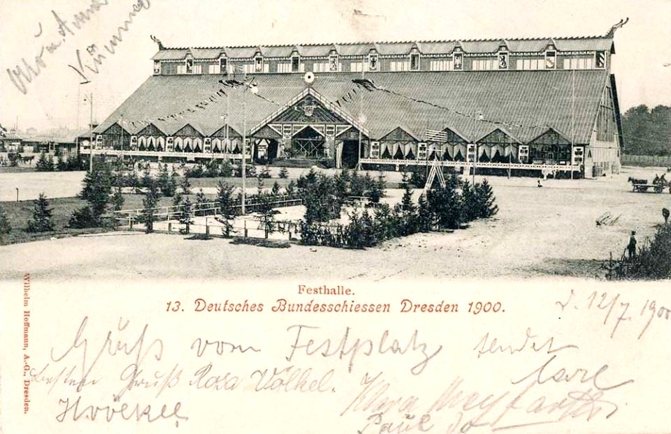 Decimotercero unión de competición de tiro sala pájaro bella época Dresde