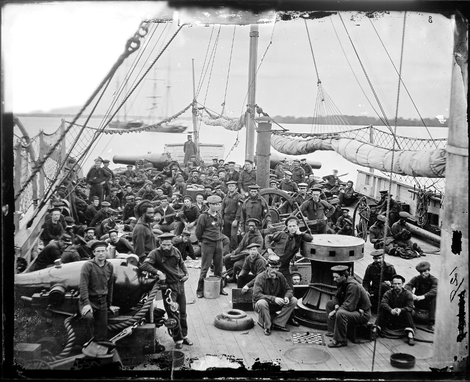 Deck of Gun Boat, probably Mendota - NARA - 524548