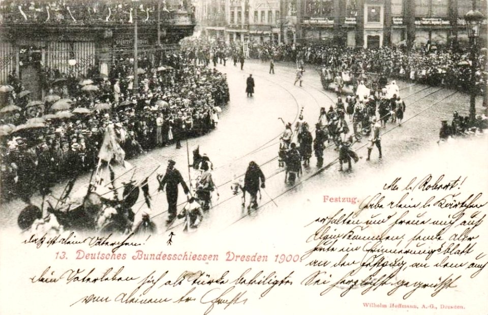 Decimotercero unión de competición de tiro desfile V bella época Dresde