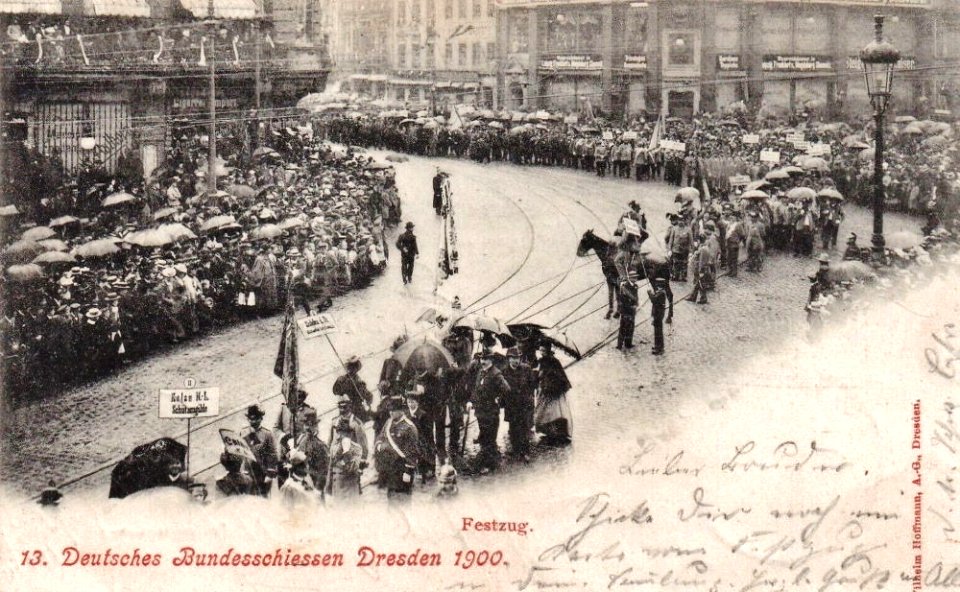 Decimotercero unión de competición de tiro desfile IV bella época Dresde