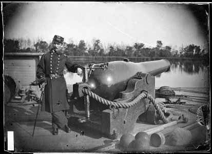 Deck of gunboat Hunchback, on James River - NARA - 526212 photo