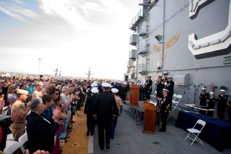 Decommissioning of the amphibious assault ship USS Peleliu (LHA-5) at Naval Base San Diego 150331-N-DC018-238