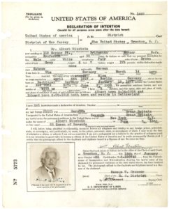 Declaration of Intention for Albert Einstein, 10-01-1940 (596270 )