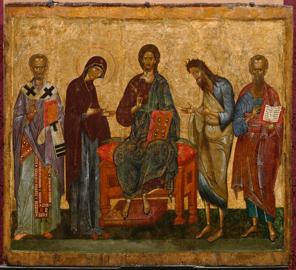 Deesis med den helige Nikolaus och ett okänt helgon - Nationalmuseum - 26595