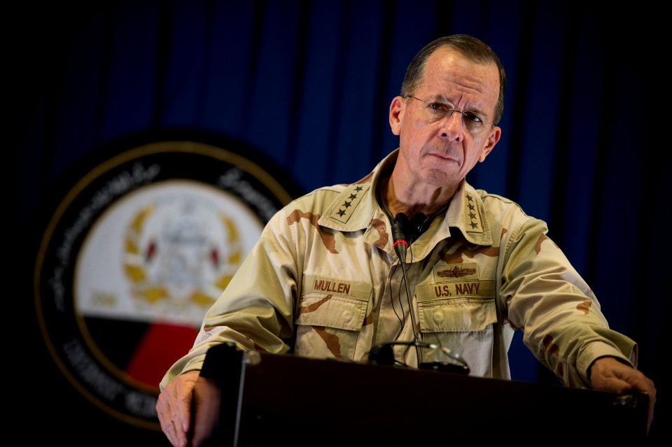 Defense.gov News Photo 100725-N-0696M-088 - Chairman of the Joint Chiefs of Staff Adm. Mike Mullen U.S. Navy addresses the media during a press availability at the Afghan Government Media