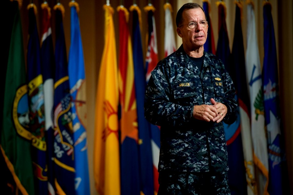 Defense.gov News Photo 100809-N-0696M-027 - Chairman of the Joint Chiefs of Staff Adm. Mike Mullen addresses service members assigned to Joint Base Lewis-McChord in Tacoma Wash. on Aug. 9
