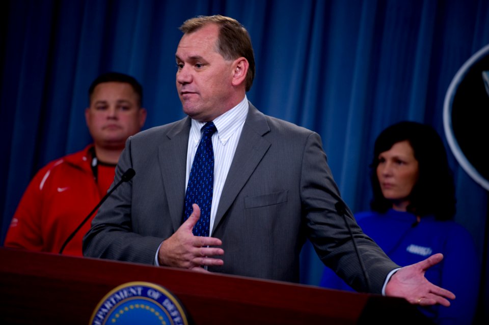 Defense.gov News Photo 100920-N-0696M-089 - Chief of U.S. Paralympics Charlie Huebner addresses the media announcing the 2nd annual Warrior Games to be held in Colorado Springs Colo. in May
