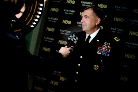 Defense.gov News Photo 101028-N-0696M-082 - Army Vice Chief of Staff Gen. Peter Charelli is interviewed at the premiere of the HBO documentary Wartorn 1861-2010 in the Pentagon on Oct. 28