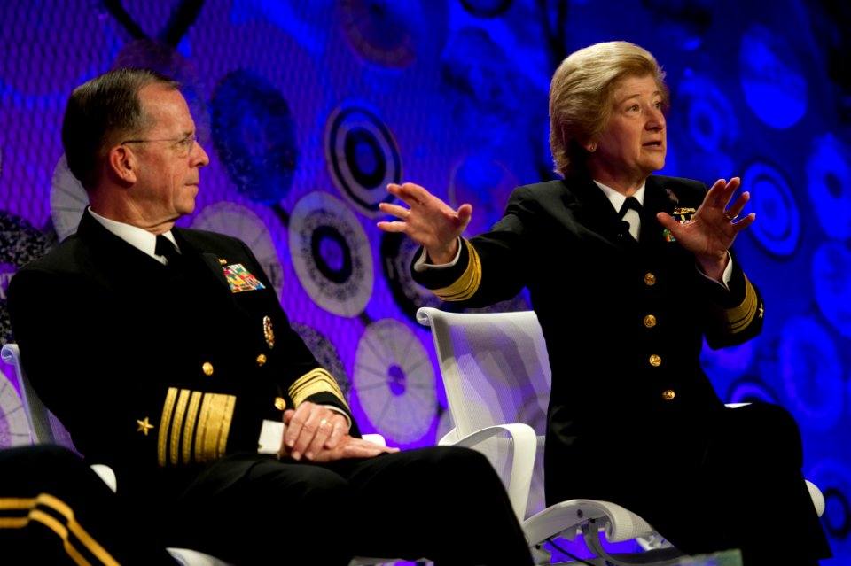 Defense.gov News Photo 101006-N-0696M-080 - Chairman of the Joint Chiefs of Staff Adm. Mike Mullen U.S. Navy Gen. Ann Dunwoody and President of National Defense University Vice Adm. Ann