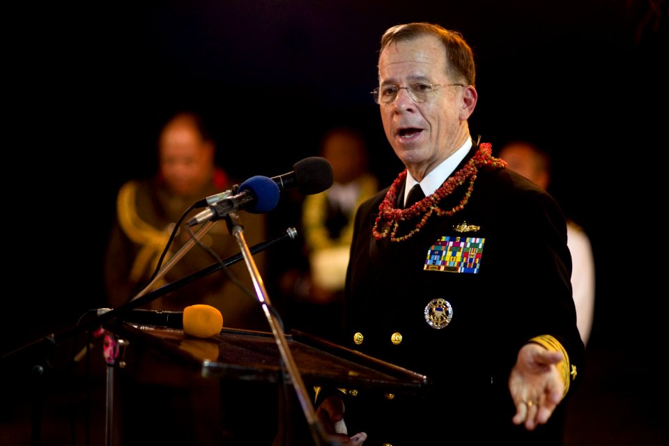 Defense.gov News Photo 101109-N-0696M-251 - Chairman of the Joint Chiefs of Staff Adm. Mike Mullen U.S. Navy addresses audience members at a reception welcoming the delegations to the