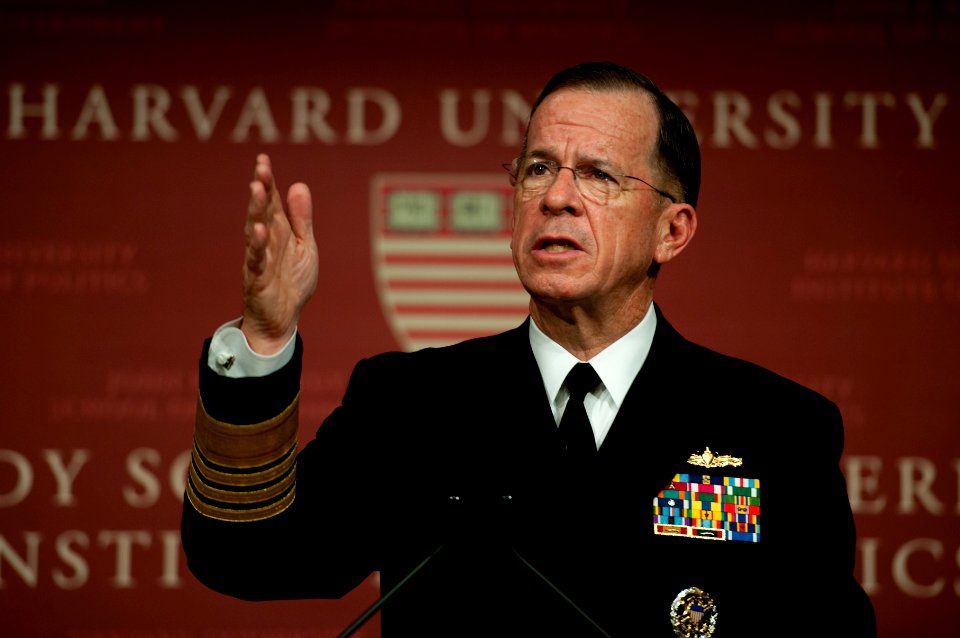 Defense.gov News Photo 101117-N-0696M-282 - Chairman of the Joint Chiefs of Staff Adm. Mike Mullen U.S. Navy addresses the John F. Kennedy School of Government at Harvard University in