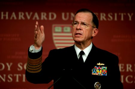 Defense.gov News Photo 101117-N-0696M-282 - Chairman of the Joint Chiefs of Staff Adm. Mike Mullen U.S. Navy addresses the John F. Kennedy School of Government at Harvard University in
