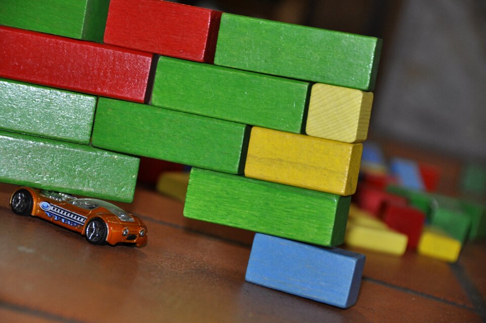 Children building blocks play