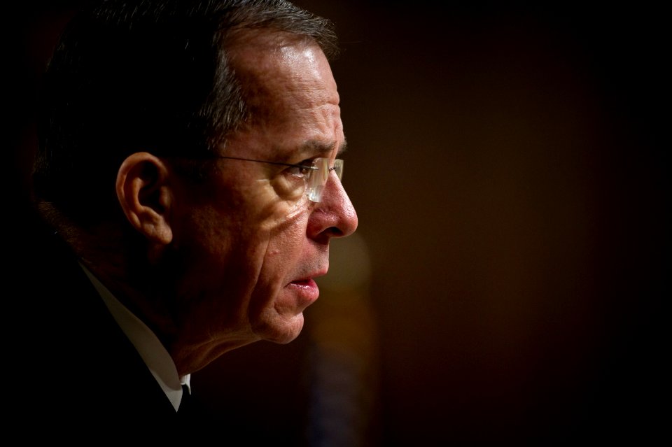 Defense.gov News Photo 110217-N-TT977-138 - Chairman of the Joint Chiefs of Staff Adm. Mike Mullen U.S. Navy testifies at a hearing of the Senate Armed Services Committee on the 2012 Budget
