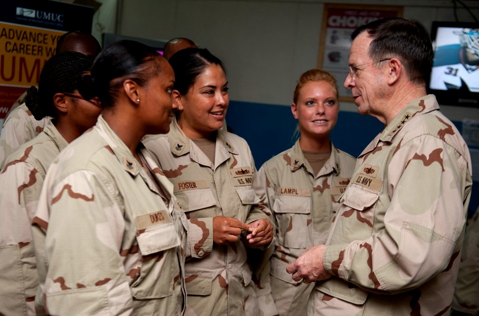 Defense.gov News Photo 110224-N-TT977-199 - Chairman of the Joint Chiefs of Staff Adm. Mike Mullen U.S. Navy speaks with service members deployed to Camp Lemonier Djibouti on Feb. 24