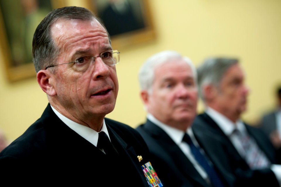 Defense.gov News Photo 110302-N-TT977-256 - Chairman of the Joint Chiefs of Staff Adm. Mike Mullen Secretary of Defense Robert M. Gates and Under Secretary of Defense for Comptroller Robert